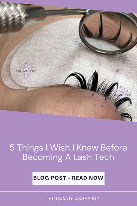 5 THINGS I WISH I KNEW BEFORE BECOMING A LASH TECH What should a beginner lash tech know? What makes a good lash artist? Is lashing hard work? Becoming a lash technician might sound simple enough, but it's quite the learning curve. It takes years of experience and a lot of practice to get good. Wouldn't you hate spending tons of money on your education only to get into the industry and learn about things that would have made your life much easier? Beginner Lash Tech, Best Lash Extensions, Lash Technician, Tons Of Money, Lash Extensions Styles, Lash Salon, Artist Tips, Lash Tech, Best Lashes