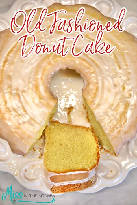 If you are looking for an easy dessert, give this glazed donut cake a try. It tastes just like an old fashioned buttermilk donut and it's perfect for any occasion. Glazed Donut Cake, Dessert Crowd, Cake Easy Recipe, Powdered Sugar Glaze, Coffee Cake Recipes Easy, Dreamy Desserts, Easy Donuts, Most Popular Desserts, Donut Cake