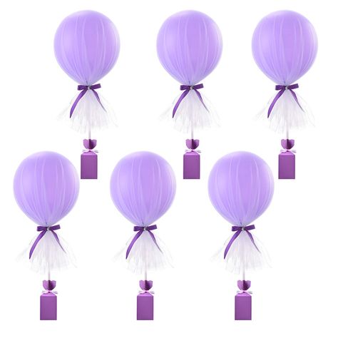 Purple Baby Shower Decorations, Centerpieces For Baby Shower, Balloons Centerpieces, Wedding Dessert Table Decor, Tulle Balloons, Balloon Table Centerpieces, Butterfly Birthday Theme, Baby Shower Balloon Decorations, Mermaid Balloons