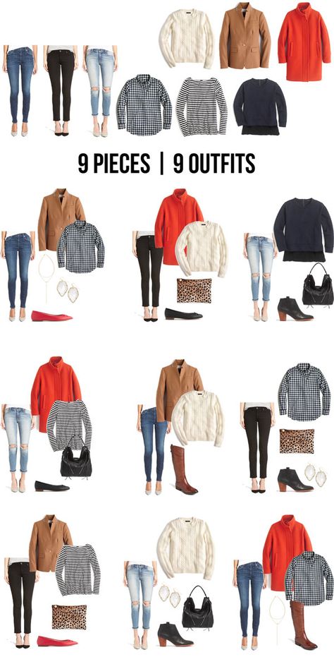 jillgg's good life (for less) | a west michigan style blog: 9 pieces | 9 outfits - winter 2016! Time Capsule Wardrobe Black Women, Blue Jean Outfits Winter, Capsule Wardrobe Outfits 2023, 9 Pieces 9 Outfits, Outfit Generator, Fashion Capsule Wardrobe, Travel Capsule, Clothes And Shoes, Capsule Outfits