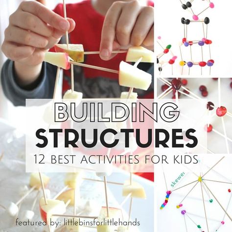 Building Activities For Kids, Stem Building, Structure Building, Materials And Structures, Science Experiments For Preschoolers, Engineering Activities, Engineering Challenge, Construction Activities, Stem Activity