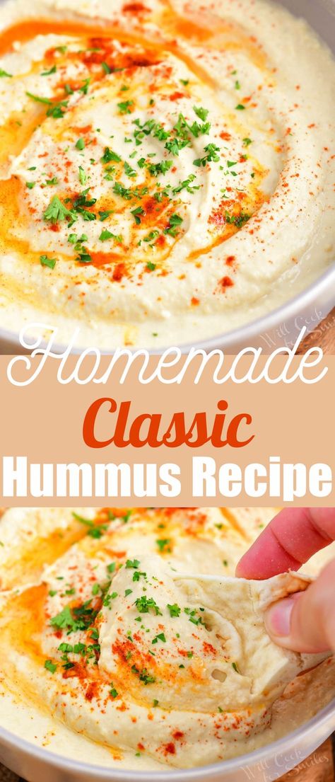 Classic Hummus Recipe, Chickpea Dip, Cold Appetizer, Best Hummus Recipe, Classic Hummus, Easy Hummus Recipe, Hummus Recipe Homemade, Easy Hummus, Homemade Hummus