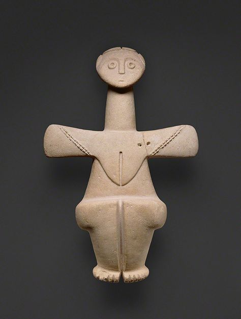 Fertility Goddess, made on Cyprus, 3000–2500 B.C. Marble, 15 3/8 in. high. The J. Paul Getty Museum Fertility Goddess, Goddess Sculpture, Ancient Goddesses, J Paul Getty, Ancient Greek Art, Prehistoric Art, Goddess Statue, Ancient Sculpture, Getty Museum