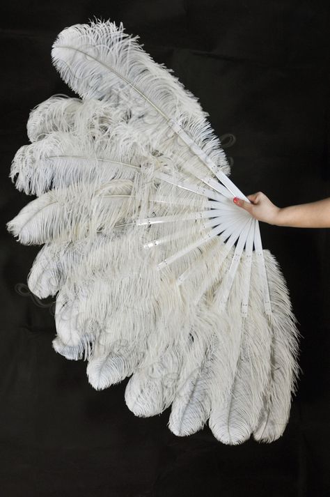 Ostrich feather fan Fantasy Culture, Moulin Rouge Outfits, Ostrich Feather Fan, Burlesque Dance, Ballet Attire, Flapper Outfit, Culture Vulture, Burlesque Fashion, Feather Fans