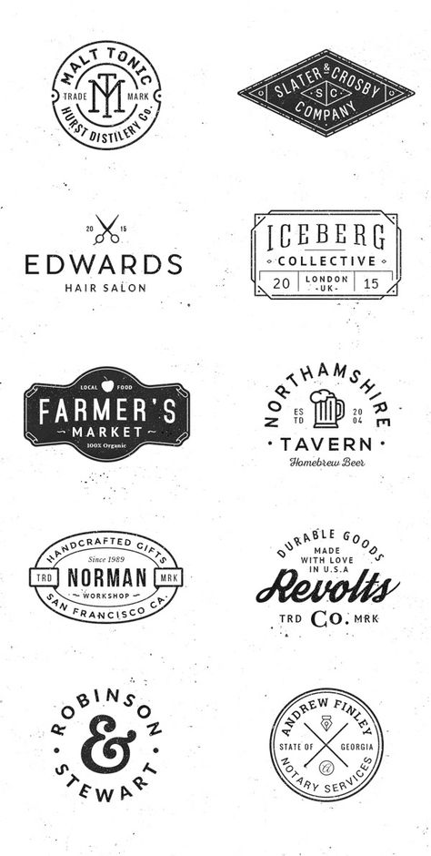 Ampersand projects | Photos, videos, logos, illustrations and branding on Behance Logo In Shape, Badge Shapes, Logo Voyage, Restaurant Logos, Harley Davidson Vintage, Pizza Logo, Retro Logo Design, Spa Logo, Vintage Logos