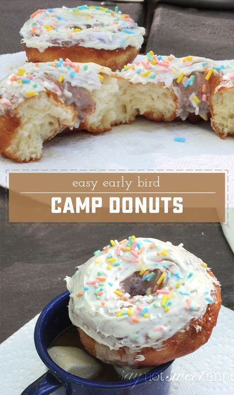 Camping Donuts Recipe, Campfire Donuts Recipe, Breakfast At The Cabin, Campfire Monkey Bread, Best Camping Stove, Scout Camp, Camp Food, Camp Stove, Breakfast Sweets