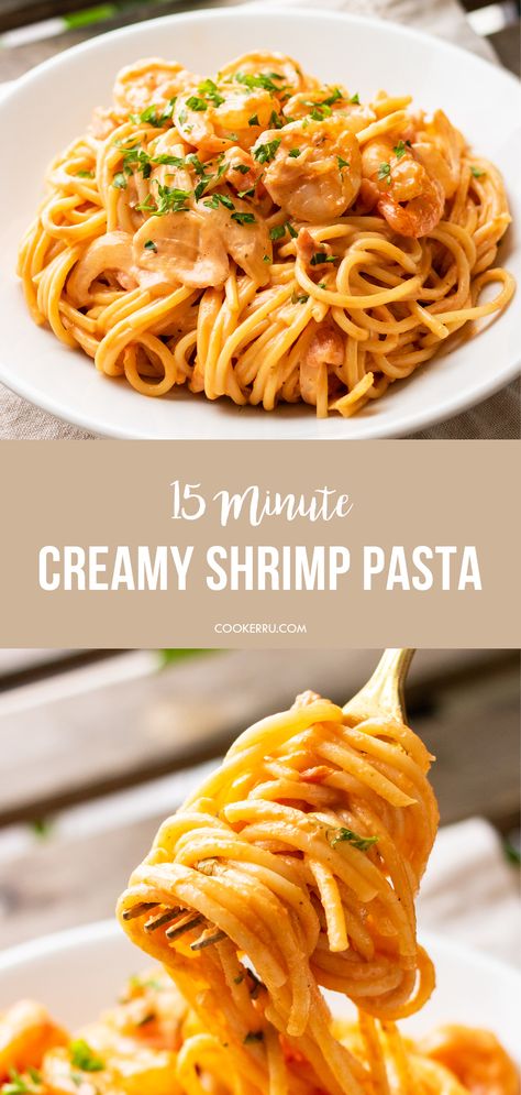 Creamy Shrimp Pasta (Korean Rosé Pasta) Creamy Tomato Shrimp With Spaghetti Squash, Chicken And Shrimp Spaghetti, Spicy Shrimp Pasta Red Sauce, Pink Sauce Shrimp Pasta, Shrimp Fettuccine Red Sauce, Spaghetti With Shrimp In Tomato Sauce, Red Shrimp Pasta, Creamy Tomato Shrimp Pasta, Shrimp And Red Sauce Pasta