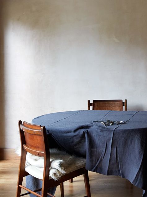 Blue linen tablecloth | Kate Sears Photography Tablecloth Photography, Table Cloth Ideas, Blue Linen Tablecloth, Linen Tablecloth, A Food, Still Life, Table Cloth, Home Office, House Interior