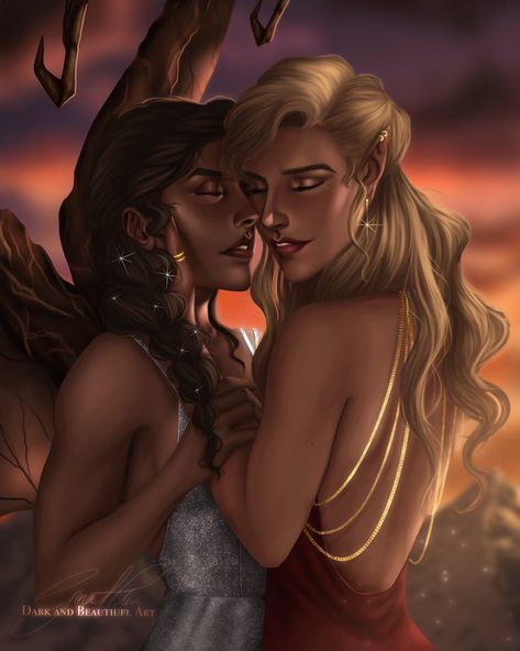 Gina Hilton on Twitter: "At long last... Mor & Emerie ❤️ #fanart #acotar #acomaf #acowar #acosf #morrigan #emerie #darkandbeautifulart… " Mor X Emerie, Acotar Morrigan And Emerie, Emerie And Mor Acotar Fanart, Emerie And Mor Acotar, Mor And Emerie Acotar, Mor Acotar Aesthetic, Emerie Mor Acotar, Acotar Mor And Emerie, A Court Of Silver Flames Aesthetic