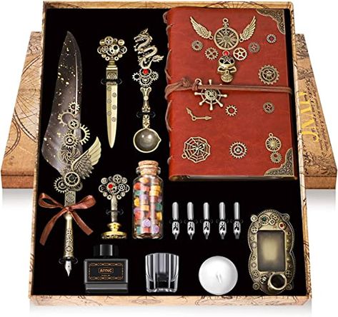 Amazon favourite writing instrument Christmas Art Gifts, Calligraphy Pen Set, Envelope Letter, Quill And Ink, Wax Seal Stamp Kit, Calligraphy Set, Feather Pen, Quill Pen, Wax Beads