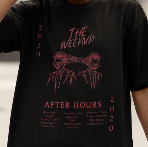 The Weeknd Clothes, The Weeknd T Shirt, The Weeknd Merch, The Weeknd After Hours, Weeknd After Hours, Cage The Elephant, Aesthetic Shirts, Hard To Love, Jan 17