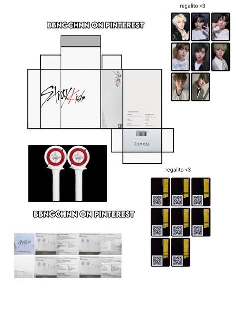 Skz Lightstick, Mini Album Template, Mini Albümler, Photo Cards Diy, Album Template, Ocean Room, Bag Template, Kpop Diy, Paper Toys Template