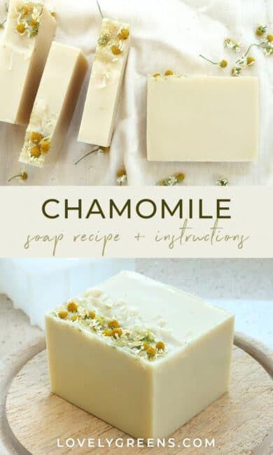 Sweetly scented natural chamomile soap recipe with essential oil, chamomile flowers, and freshly brewed chamomile tea Cold Press Soap Recipes, Soap Making For Beginners, Chamomile Soap, Lovely Greens, Natural Soaps Recipes, Almond Soap, Diy Soap Bars, Easy Soap Recipes, Diy Soap Recipe