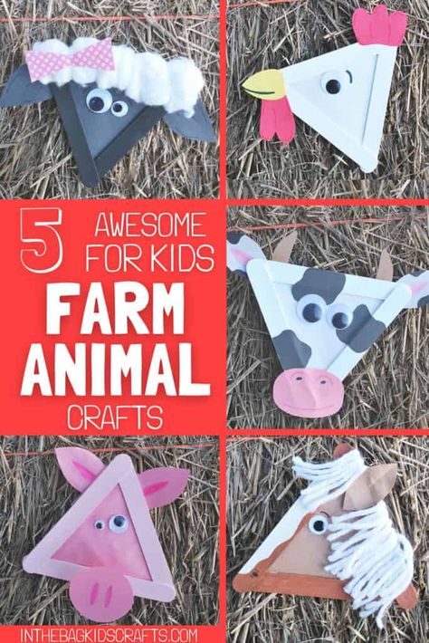 FARM ANIMAL CRAFTS Puffy Paint Farm Animals, Farm Animal Stem Activities, Cow Crafts Preschool, Cow Crafts For Kids, Pig Crafts For Kids, Farm Animal Crafts For Kids, Craft Sheep, Farm Animal Ornaments, Triangle Craft