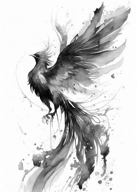 Black And White Phoenix Tattoo, Flying Phoenix Tattoo, Most Beautiful Tattoos, Unique Hand Tattoos, Rising Phoenix Tattoo, Fenix Tattoo, Shoulder Movement, Phoenix Drawing, Sketch Style Tattoos