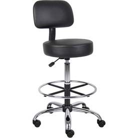 Caressoft Medical/Drafting Stool with Back Cushion & Footring Black $98.95 Black Lash Tech, Stool With Back, Boss Chair, Drafting Chair, Boss Office, Lash Tech, Stools With Backs, Stool Chair, Home Office Furniture