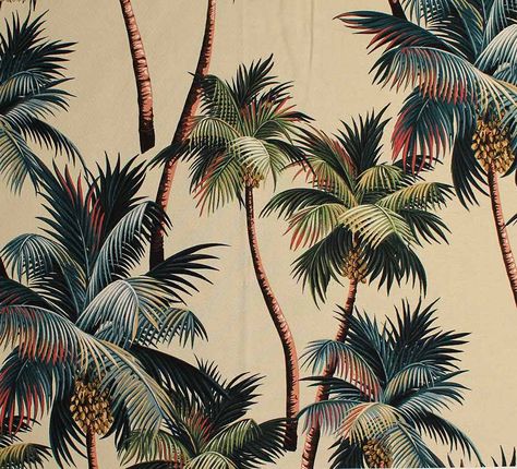 11 tropical leaf print barkcloth fabrics in 31 colorways - Retro Renovation Embroidery Tropical, Palm Trees Wallpaper, Palm Tree Pattern, Tropical Fabric, Tropical Leaf Print, Tree Graphic, Tropical Wallpaper, Vintage California, A Wallpaper