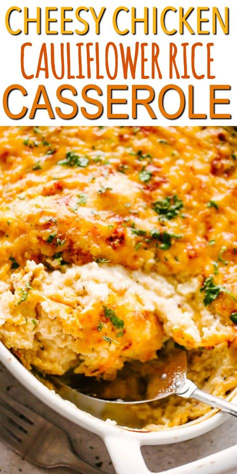 Chicken Cauliflower Rice Casserole, Chicken And Cauliflower Rice Casserole, Chicken Cauliflower Rice, Chicken And Cauliflower Rice, Cauliflower Rice Casserole, Chicken And Cauliflower, Easy Oven Baked Chicken, Chicken Cauliflower, Casserole Easy