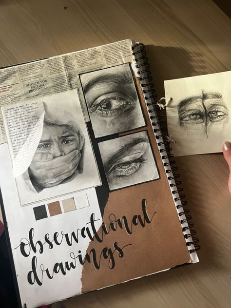 Portraiture A Level Sketchbook, Change Art Gcse, A Level Portraiture, Portrait Art Gcse Sketchbook Pages, Portraits Art Gcse, Natural Forms Art Alevel, Gcse Art Portraiture, Alevel Art Sketch Book, Gcse Art Sketchbook Artist Research