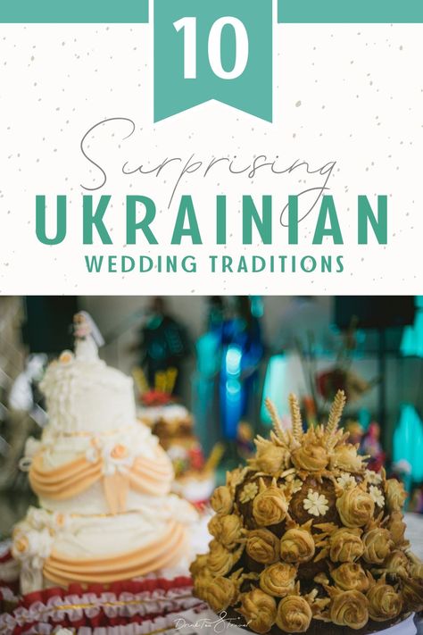 Ukrainian weddings are a beautiful event filled with gorgeous dresses, mountains of delicious food, and lots of dancing. After attending a Ukrainian wedding, we couldn’t believe some of these surprising Ukrainian wedding traditions! Read all about paying the ransom and kidnapping the bride—it’s not what you think! #Ukraine #WeddingTraditions #UkrainianWedding #UkrainianDress #UkraineTravel #UkraineAesthetic Ukraine Wedding Traditions, Ukraine Wedding, Ukrainian Wedding Dress, Russian Wedding Traditions, Ukrainian Wedding Traditions, Ukrainian Wedding, Russian Wedding, Dance Decorations, Ukrainian Dress