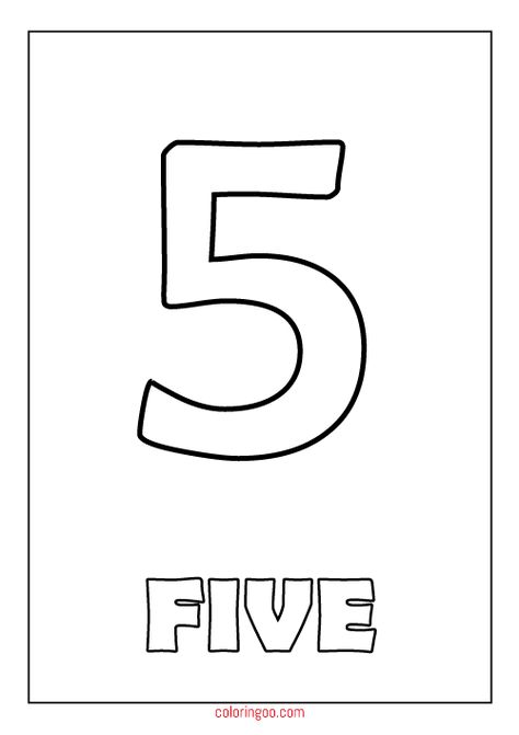 Printable Number 5 (Five) Coloring Page (PDF) for Kids Number 5 Coloring Page, Number Five Activities Preschool, Number 5 Drawing, Number 5 Crafts For Preschoolers, Number 5 Worksheets For Preschool, Shapes Preschool Printables, Preschool Numbers, 25 Number, Hercules Disney