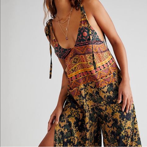 Leaving Soon For Local Consignment Free People Leona Jumpsuit Romper, Super Cute And Fun Boho Style. Completely Sold Out. Wear It With Heels, Flip Flops, Boots Or Sneakers! Boho Whimsical, Clothing Optional, Boho Romper, Beach Chic, Whimsical Fashion, Hippie Jewelry, Summer Fits, 2024 Fashion, Free People Pants