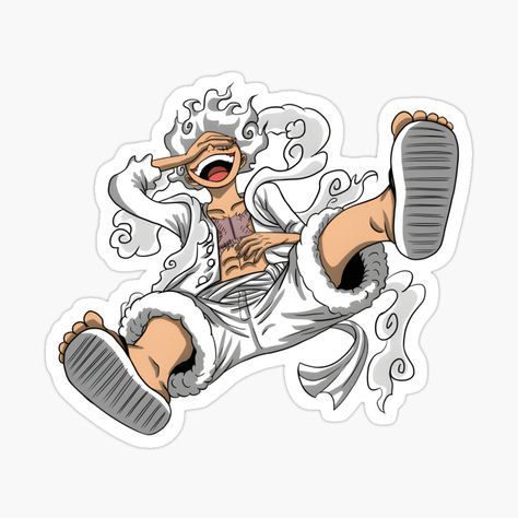 Luffy Gear 5 Sticker, Luffy Sticker, Png Prints, Luffy Nika, One Piece Gear 5, Meme Chat, One Piece Logo, Stickers Cool, One Piece Cartoon