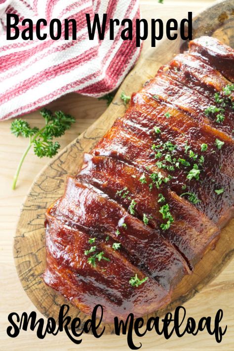 Smoked Meatloaf Recipe, Bacon Meatloaf, Cheese Stuffed Meatloaf, Bacon Wrapped Meatloaf, Stuffed Meatloaf, Smoked Meatloaf, Wrapped In Bacon, Easy Bacon, Best Meatloaf