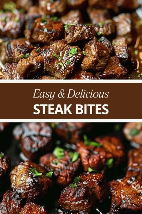 BEST STEAK BITES RECIPE Steak Bites Dinner Recipes, Beef Tip Appetizer Steak Bites, Steak Bites Oven, Beef Bites Recipes, Best Steak Bites, Steak Bites Recipes, Grilled Steak Marinade, Juicy Steak Bites, Steak Appetizers