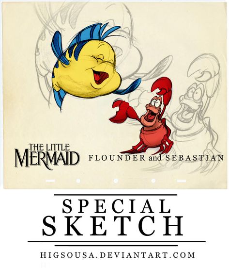 Sebastian The Little Mermaid, Flounder And Sebastian, Disney Character Sketches, Disney Sidekicks, Cool Tattoo Drawings, Movie Tattoo, Tattoo Reference, Mermaid Tattoo, Mermaid Tattoos