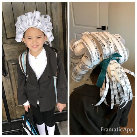 Mozart kids wig and costume DIY Mozart Costume Diy, Music Costume Ideas, Mozart Costume, Kids Wig, Music Costume, Maluchy Montessori, Pola Lengan, Crazy Hat Day, Kids Wigs