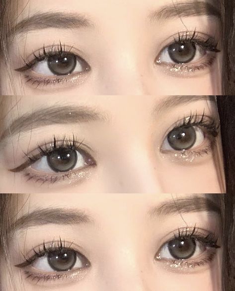 Songs For Ringtones, Makeup For Downturned Eyes, Good Songs, Asian Makeup Looks, Gyaru Makeup, Makeup Tip, Soft Makeup Looks, Cute Eye Makeup, Doll Eye Makeup