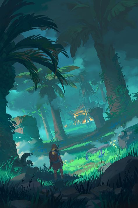 ArtStation - Traveling in the Faron region Zelda Tears Of The Kingdom, Tears Of The Kingdom, Link Zelda, Zelda Art, Legend Of Zelda Breath, Zelda Breath, Twilight Princess, Game Inspiration, Winter Park