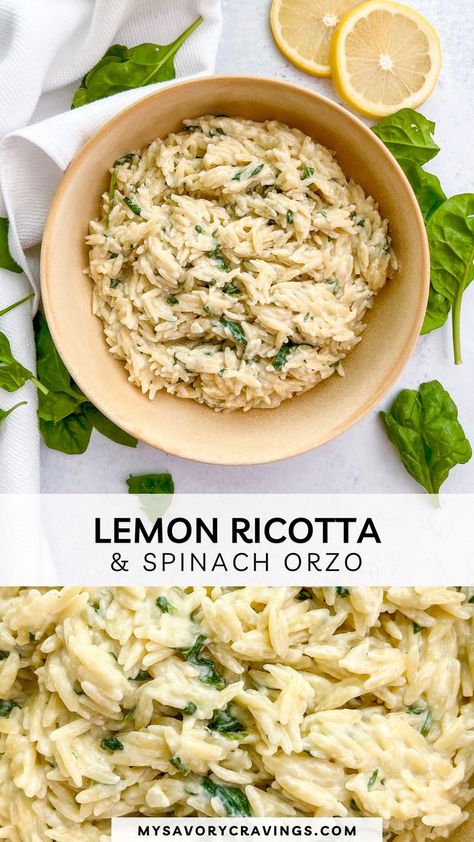 Ricotta Orzo Recipes, Lemon Ricotta Orzo, Orzo Ricotta Recipe, Leek Orzo, Ricotta Risotto, Ricotta Orzo, Ricotta Rice, Orzo Recipes Side, Lemon Orzo Pasta