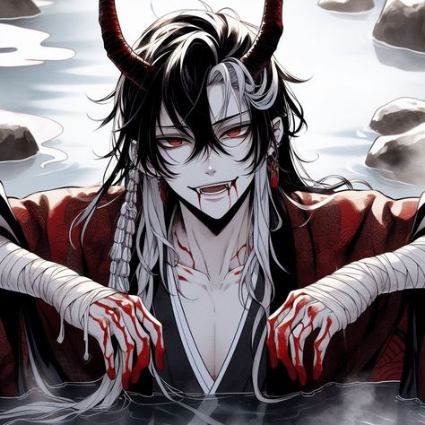 Demon Boy Pfp, Demon Anime Boy, Anime Vampire Guy, Demon Art Male, Male Demon, Anime Demon Boy, Dreamy Artwork, Evil Anime, Dark Anime Guys