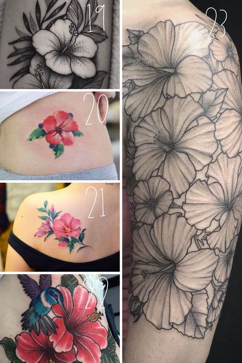 Dainty Hibiscus Tattoo Ideas + Meaning - tattooglee Yellow Hibiscus Tattoo, Plumeria Tatoos, Hibiscus Tattoo Sleeve, Hibiscus Tattoo Ideas, Rachel Tattoo, Hibiscus Tattoo Design, Hibiscus Tattoos, Tattoo Ideas Meaning, Inner Ankle Tattoos