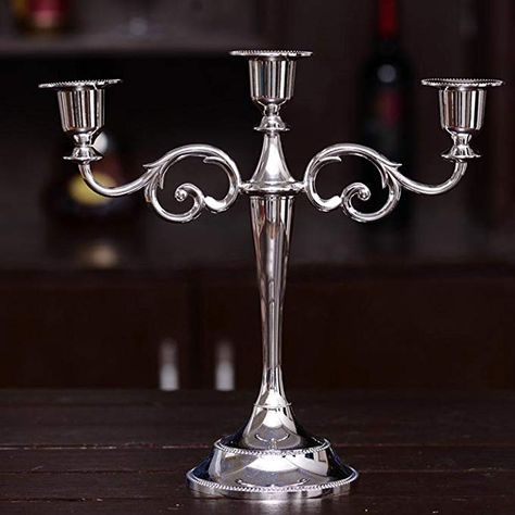 Candle Stick Wedding, Tiny House Hotel, Antique Candelabras, Candelabra Wedding, Silver Candelabra, Silver Candle Holders, Pillar Holders, Metal Candelabra, Silver Candle