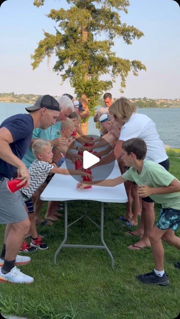 Sarah Molitor + Tim + Our 7 Kids • Family Life on Instagram: "This was a cup above all other games 🤣🥤 (see what I did there?). Play this next time you’re with a group of people! Thanks @agirlandagluegun for the inspo! Our family had a blast!" Fun Camping Games For Kids, Family Reunion Games For Kids, Fun Family Challenge Games, Backyard Family Games, Group Relay Games, Family Night Games Ideas At Home, Family Activity Ideas, Cabin Games For Family, Family Games Picnics