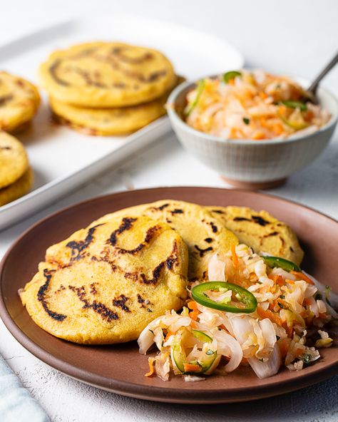 Pupusas Curtido Recipe, Chicken Pupusas Recipe, Cabbage For Pupusas, Curtido Para Pupusas Recipe, How To Make Pupusas El Salvador, Curtido Recipe, Pupusa Recipe, Salvadorian Food, Mexican Dinner Recipes