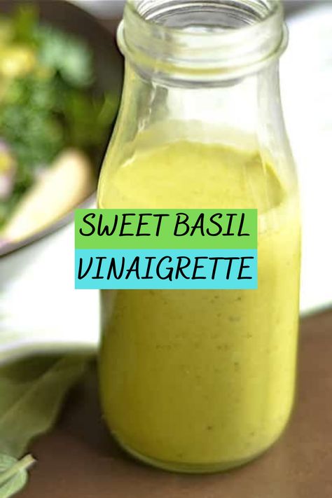 Sweet Basil Vinaigrette is the most delicious way to dress any salad! Made with simple ingredients and easy instructions, this will be your new “go-to” dressing!

#dressings#whole30dressings#dressingrecipes#whole30dressingrecipes#dressingandsauces#dressingssalads#whole30vinaigrette#paleovinaigrette#creamylemondressing#dressingsforsaladsvinaigrette#avacododressingrecipe#pastadressings#veganvinaigrette#salad dressing recipesvinaigrette#homemadevinaigrette#cremydressingrecipe#avocadodressing Basil Recipes Salad, Sweet Basil Vinaigrette Dressing, Best Vinegarette Dressing Salad Recipes, Basil Vinegrette Salad Dressing, Basil Salad Dressing Recipes, Sweet Basil Dressing, Homemade Vinegarette Dressings, Vinegarette Salad Recipes, Potbelly Vinaigrette Recipe