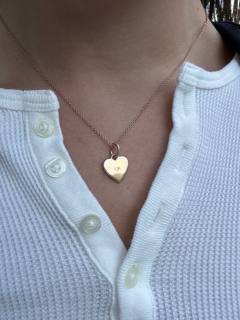 Engraved Heart Necklace, I Love Gold, Pandora Necklace, Pandora Gold, Pandora Heart, Small Necklace, Engraved Pendant, Dream Gift, Gold Heart Necklace