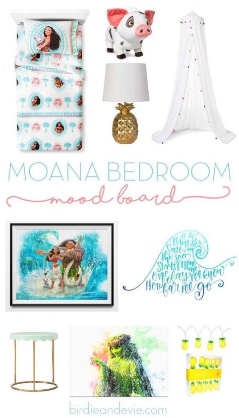 kid bedroom ideas #KidsBedroomIdeas #KidBedroomIdeas #KidsRoomIdeas #KidRoomIdeas #Toddler #Tween #Rustic #ForSmallSpaces #nurseryinspo Moana Bedroom, Mood Board Ideas, Bedroom Mood Board, Casa Disney, Disney Bedrooms, Big Girl Bedrooms, Disney Rooms, Teen Girl Bedroom, Ideas Hogar