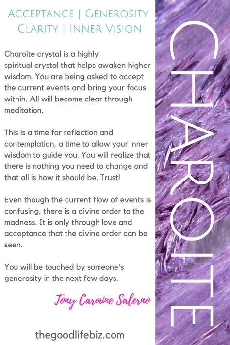 Crystal Cards, Charoite Crystal, Crystal Healing Properties, Crystal Seashells, Crystal Uses, Crystal Power, Crystal Guide, Magical Stones, Crystal Goddess