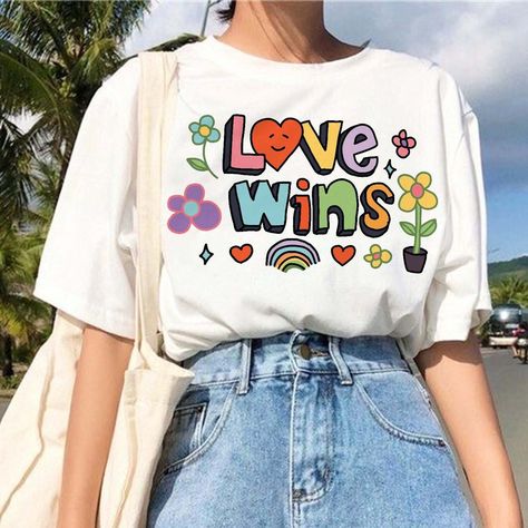 Love Wins, LGBTQ Shirt, Rainbow Pride Month Shirt, LGBT Ally Shirt, Rainbow Shirt, Retro Doodle Shirt, Gay Pride Trendy Tshirt, UNISEX - Etsy Funky Fits, Pride T Shirts, Ally Shirt, Lgbt Ally, Doodle Shirt, Love Wins, Rainbow Shirt, Pride Tshirts, Pride Month