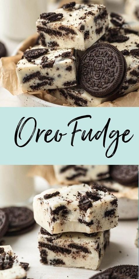 Oreo fudge from Live Well Bake Often is a simple no-bake dessert that's perfect for gifting! This recipe uses just five basic ingredients! It doesn’t get much simpler than this recipe. The fudge will need to be refrigerated for a few hours before it can be sliced, but otherwise it’s a quick and easy dessert. Oreo Dessert Easy, Cookies And Cream Fudge, Oreo Desserts, Cream Fudge, Homemade Fudge Recipes, White Chocolate Fudge, Oreo Fudge, Oreo Recipes, Homemade Fudge