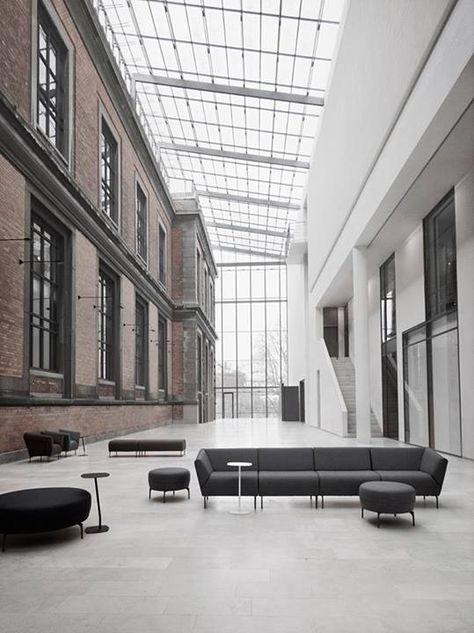 ... Atrium Architecture, Industrial Architecture, Empty Room, Adaptive Reuse, Design Industrial, Architecture Old, Old Building, The Building, Modernism