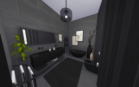 Black Modern House Bloxburg, Roblox Layout, Dark Room Ideas, Roblox Decor, Bloxburg Decor, Black Modern House, Roblox Houses, Bloxburg Aesthetic, Bloxburg Interior