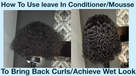 Check out this simple tutorial on to use leave in conditioner properly. Bring Back Curls, Wavy Weave Hairstyles, Wavy Weave, Curly Weave Hairstyles, Conditioner Hair, Curly Weaves, Hair Mousse, Deep Curly, Wet Look