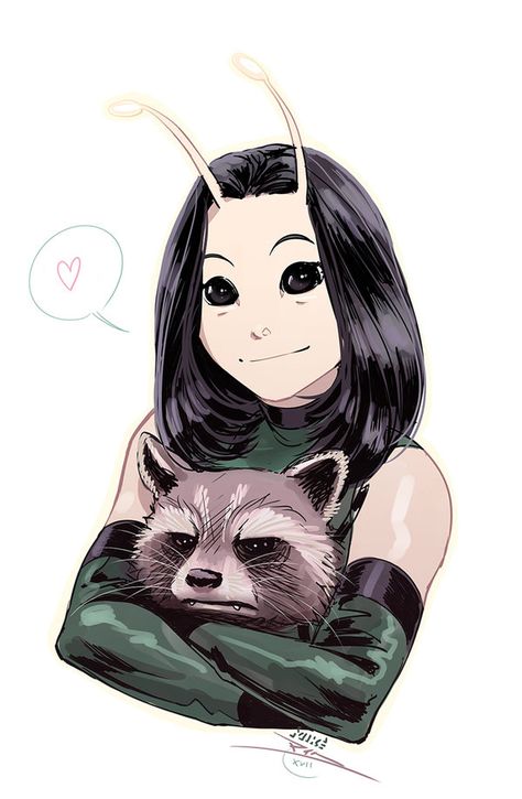 Mantis and Rocket from Guardians of the Galaxy vol2 bu Vashperado Rocket Raccoon, Baby Groot, Marvel Fan, So Adorable, Marvel Dc Comics, Avengers Assemble, Marvel Heroes, Gi Joe, Marvel Art