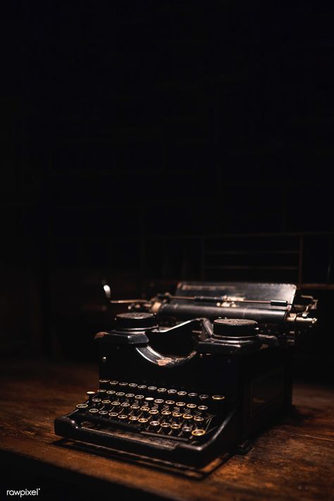 Old typewriter on a wooden table | premium image by rawpixel.com / Jack Anstey Old Typewriter Aesthetic, Typewriter Photography, Cinematography Reference, Newspaper Wallpaper, Typewriter Letters, Ancient Vase, Dragon Aesthetic, Old Typewriter, Html Color Codes